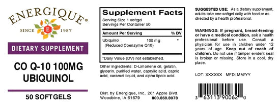 Co Q-10 Ubiquinol (EQ)