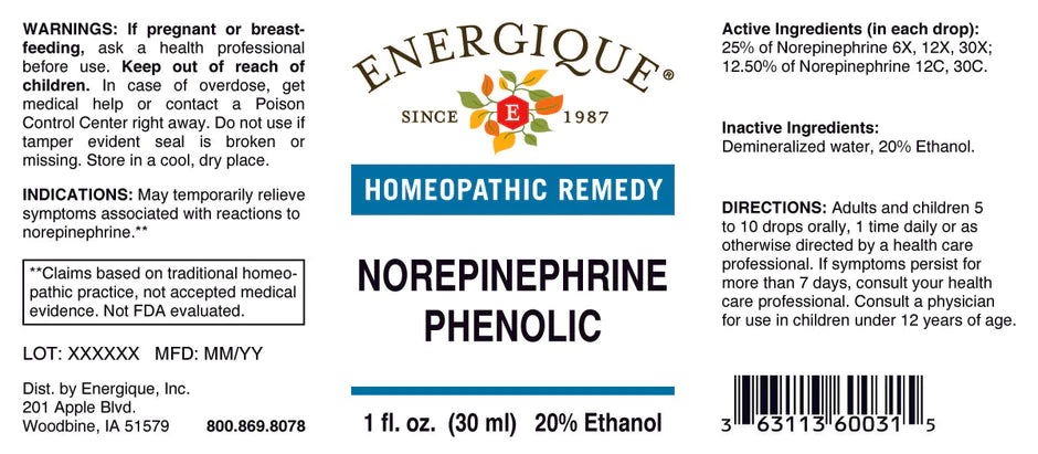 Norepinephrine Phenolic 1 oz (EQ)
